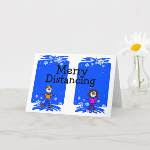 Joyeux Coronavirus Distances Carte de Noël