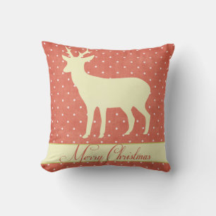 Joyeux Coussin de cerfs - Pois de corail