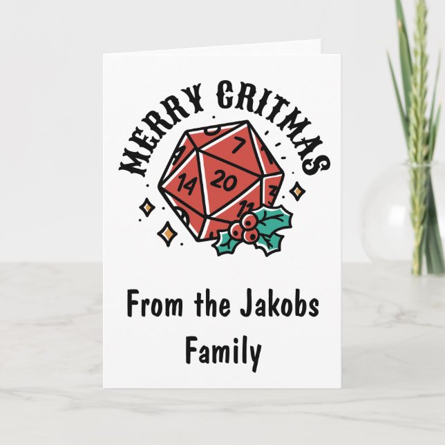 Joyeux critères de la carte de Noël DnD (Devant)
