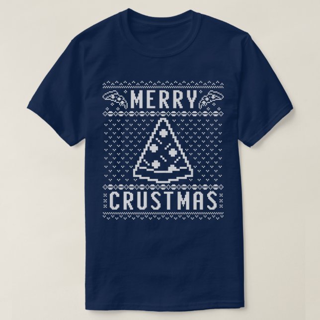 Joyeux Crustmas Pizza laide Sweat de Noël blanc (Design devant)