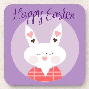 Joyeux Dessous de verre de boisson Bunny de Pâques