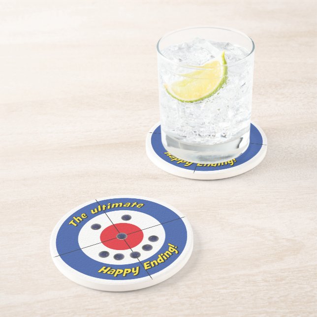 Joyeux Dessous de verre de grès - (bleu) (Côté)