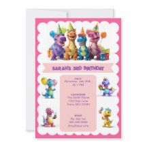 Joyeux Dinosaures Invitation Anniversaire