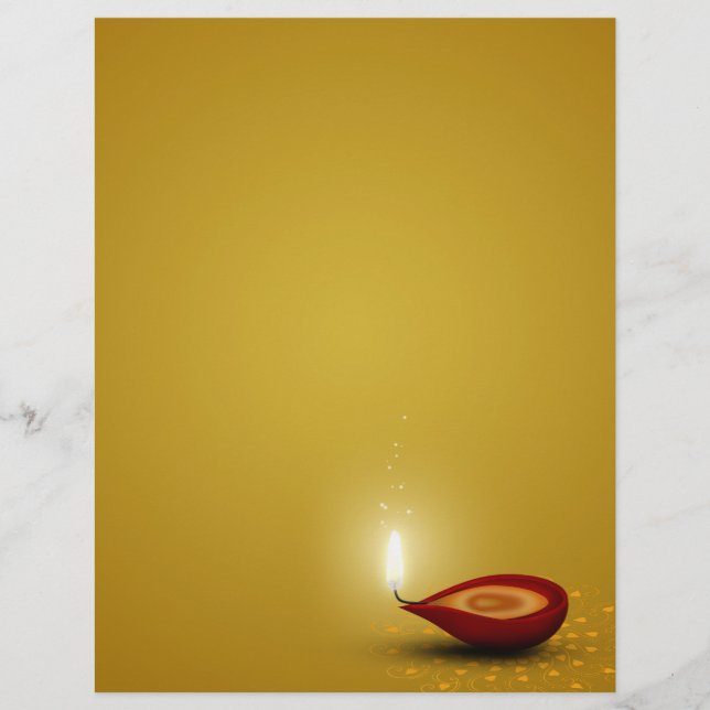 Joyeux Diwali Diya - Papier à en-tête (Devant)