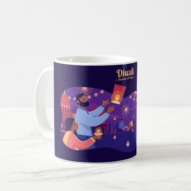Joyeux Diwali Mug (Devant gauche)