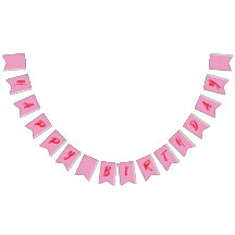 Joyeux drapeau de Bunting d'Anniversaire rose mode