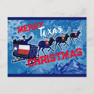 Joyeux drapeau du Texas carte postale de Noël