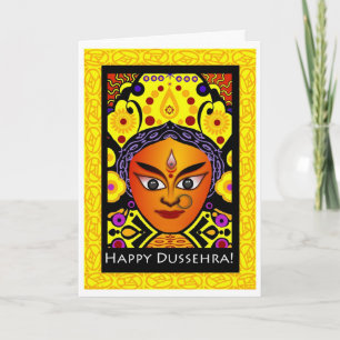 Joyeux Dussehra, Carte de voeux de déesse Durga