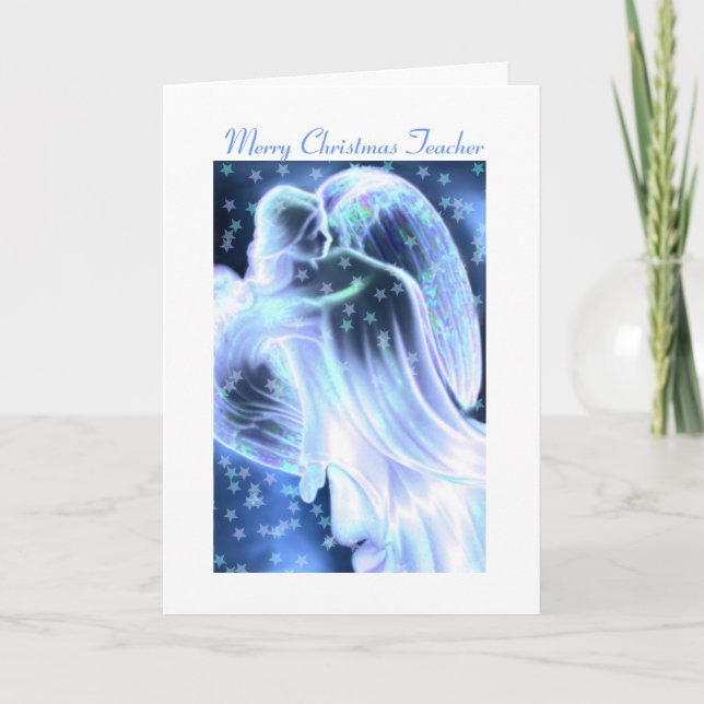Joyeux enseignant de Noël - Carte de voeux Angel (Devant)