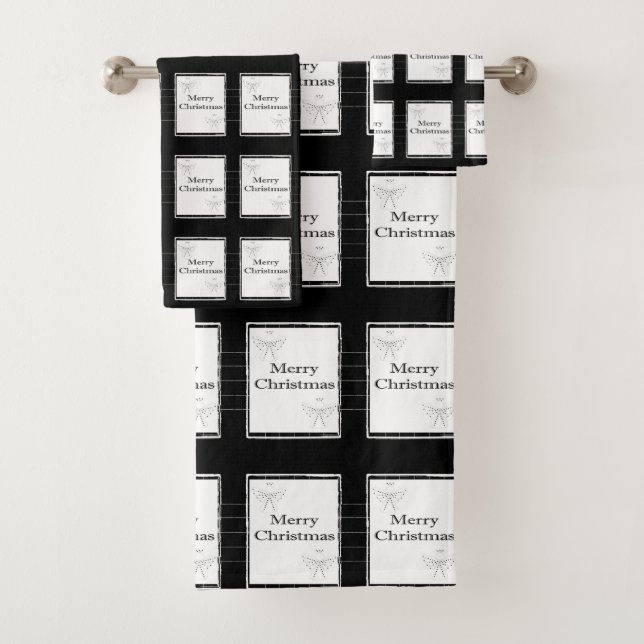 Joyeux ensemble de serviettes de bain de Noël, noi (En situation)