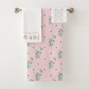 Joyeux ensemble de serviettes de printemps