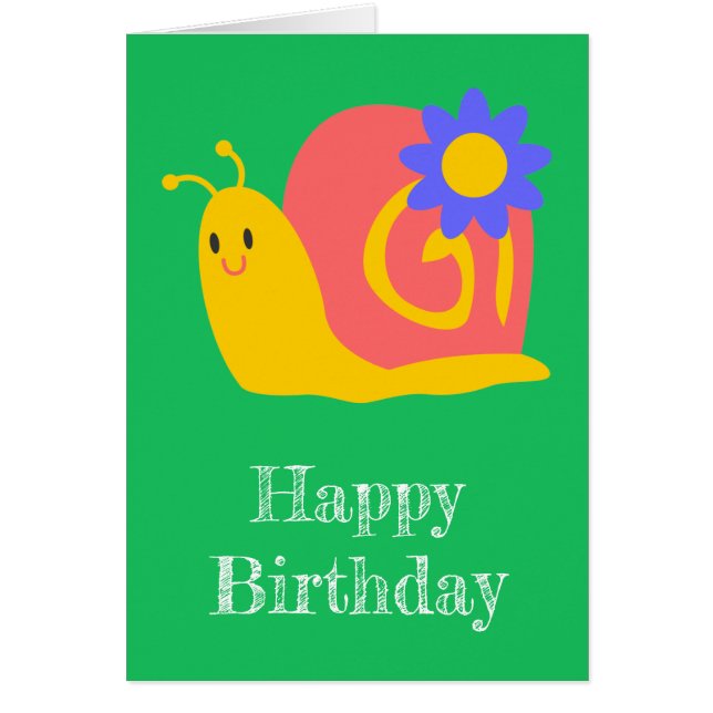 Joyeux escargot rose et vert (Devant)