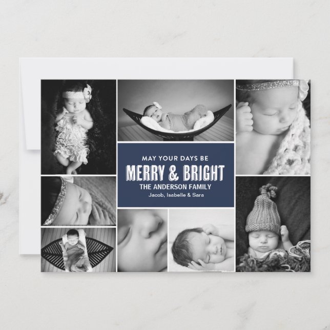 Joyeux et brillant Carte photo multiple (Devant)
