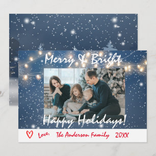 Joyeux et brillant Joyeux Carte photo de famille
