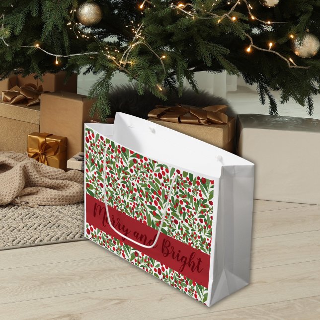 Joyeux et brillant Mistletoe Vacances grand sac ca (Créateur téléchargé)