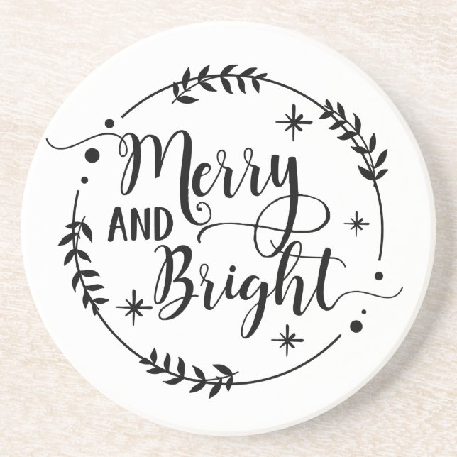 Joyeux et brillant Noël dire Dessous de verre (Devant)