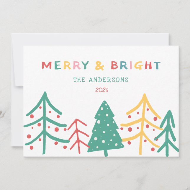 Joyeux et brillant Pine amusante Stylo Cartes de N (Devant)