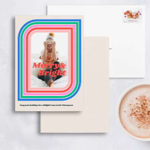 Joyeux et brillant Rétro Stripe Carte photo de vac