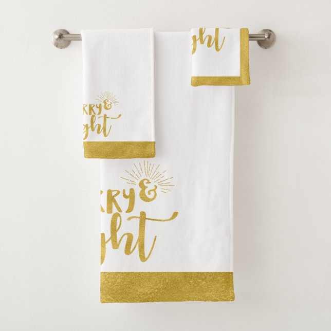 Joyeux et brillants Faux Typographie d'or Noël (En situation)