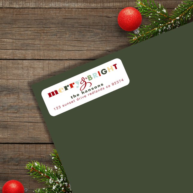 Joyeux et lumineux Noël Adresse de retour (Créateur téléchargé)