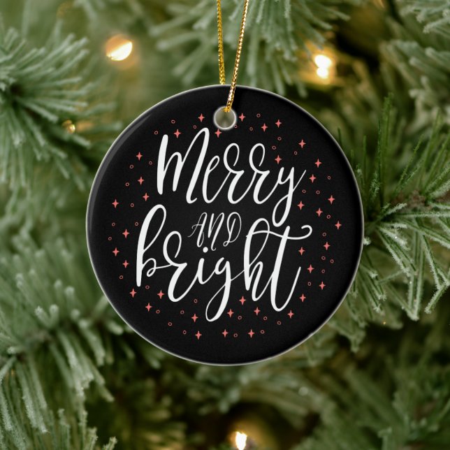 Joyeux et lumineux | Ornement photo de Noël modern (Arbre)