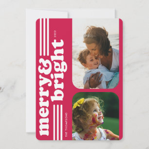 Joyeux et lumineux Retro Magenta Carte photo de va