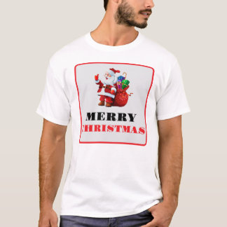 Joyeux et lumineux T-shirt de Noël rouge moderne