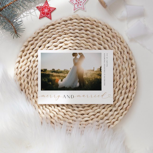 Joyeux et marié Carte photo de vacances (Créateur téléchargé)
