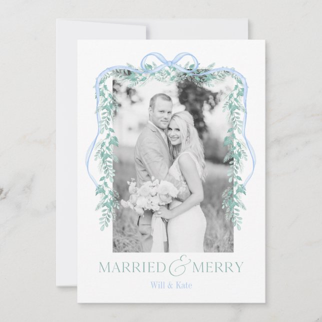 Joyeux et marié Grandmillenium Carte de Noël bleu (Devant)
