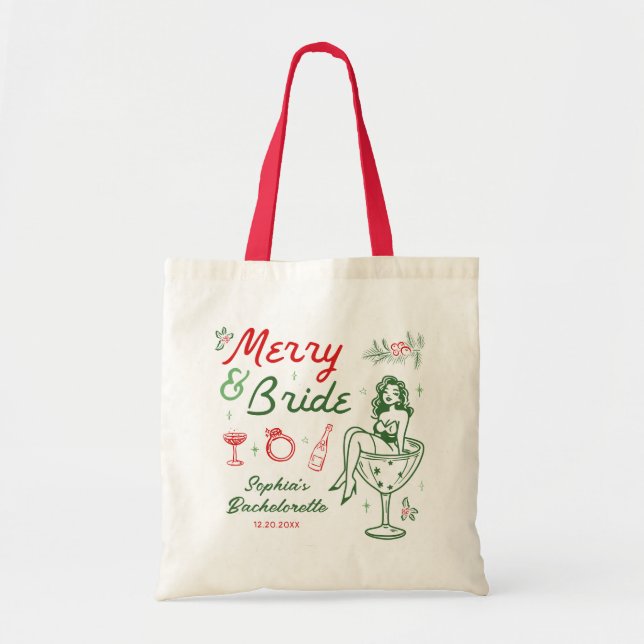 Joyeux Et Mariée Sac fourre-tout Bachelorette de N (Devant)