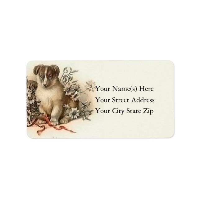 Joyeux Étiquette de adresse de Noël de la marionne (Devant)