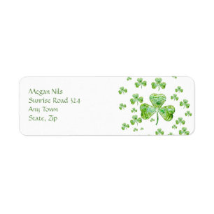 Joyeux Étiquette de adresse Shamrock
