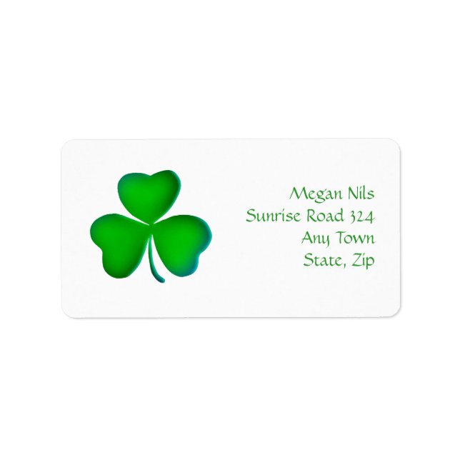 Joyeux Étiquette de adresse Shamrock (Devant)