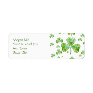 Joyeux Étiquette de adresse Shamrock
