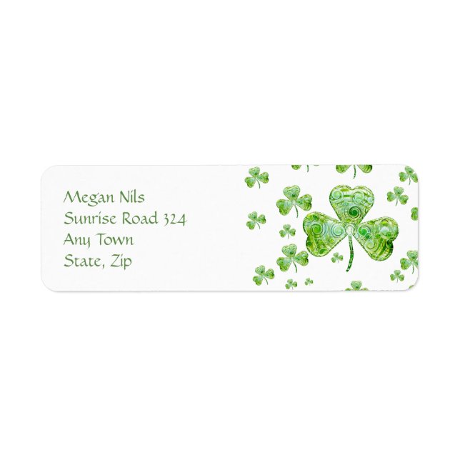 Joyeux Étiquette de adresse Shamrock (Devant)
