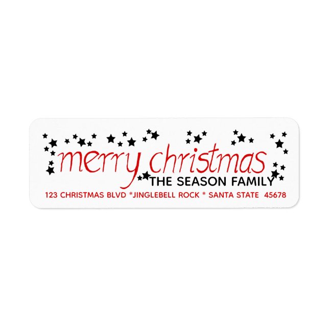 Joyeux Étiquette de script lettres main Noël (Devant)