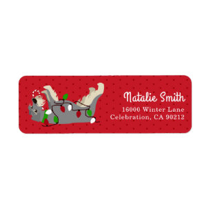 Joyeux Étiquette Schnauzer Christmas Lights