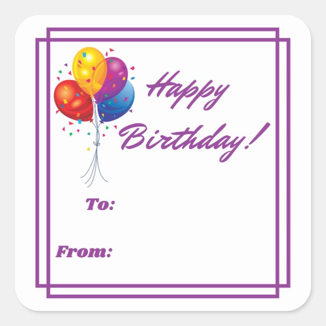 Joyeux Étiquettes d'anniversaire (Devant)