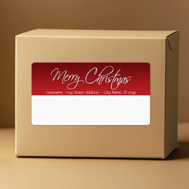 Joyeux Étiquettes de livraison de Noël (Custom Box Label with Merry Christmas Greeting)