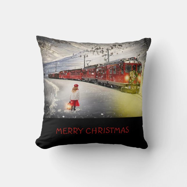 Joyeux Express de Noël Train Jeu oreiller coussin (Recto)