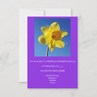 Joyeux Faire-part de mariage Jaune Daffodil