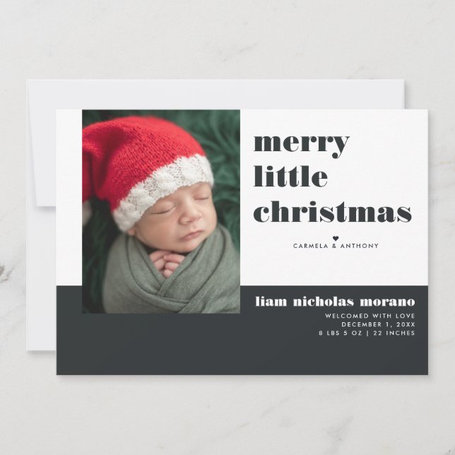 Joyeux Faire-part de naissance de Noël (Devant)