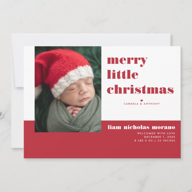 Joyeux Faire-part de naissance de Noël (Devant)