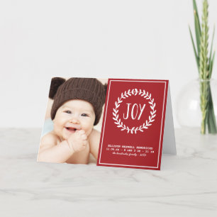 Joyeux Faire-part de naissance de vacances Rouge e