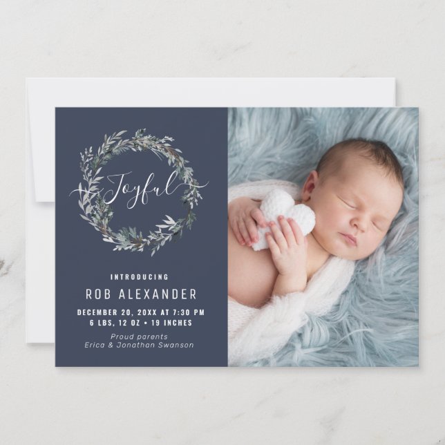 JOYEUX | faire-part de naissance des fêtes de la c (Devant)