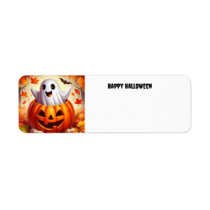 Joyeux fantôme d'Halloween en citrouille