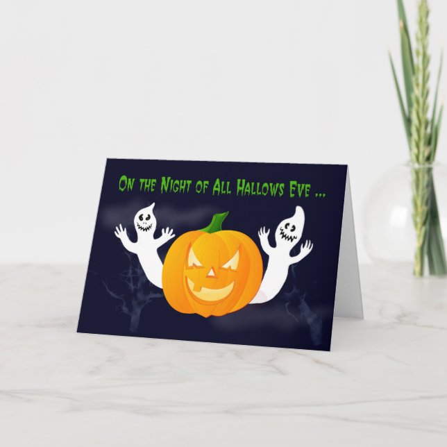 Joyeux fantômes d'Halloween et carte d'anniversair (Devant)