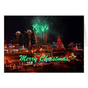 Joyeux feu d'artifice de Noël Kansas City Plaza Lu