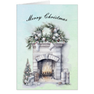 Joyeux feu de Noël brûlant coeur