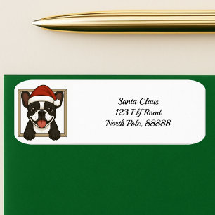 Joyeux French Bulldog Christmas Return Adresse